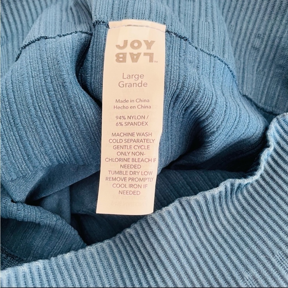 JoyLab Yoga NWOT Dark Blue High Rise 7/8 Leggings Ribbed Waistband Sz L - Picture 7 of 7